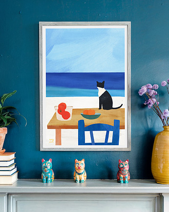 Plakat z kotem - Wakacyjny lunch, minimalmill