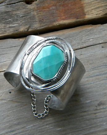 Fasetowany chryzopraz    - BRANSOLETA MANKIET - CUFF, Beata Trotter