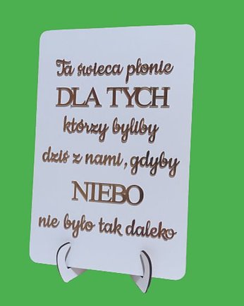 Tablica Ta świeca płonie dla Tych ślub wesele, AtonLaser