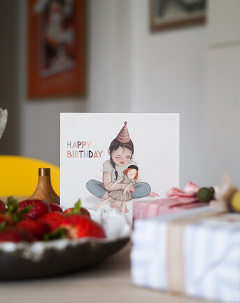 Happy Birthday Girl - kartka na urodziny dla dziewczynki, HI LITTLE