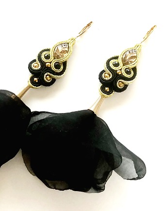 Sutaszowe kolczyki  NERO, Sylwia Żak