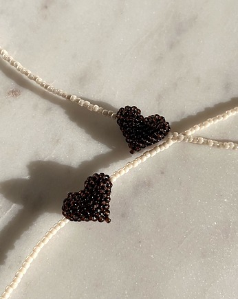 Naszyjnik - cuore marrone, LIMONI E FIORI