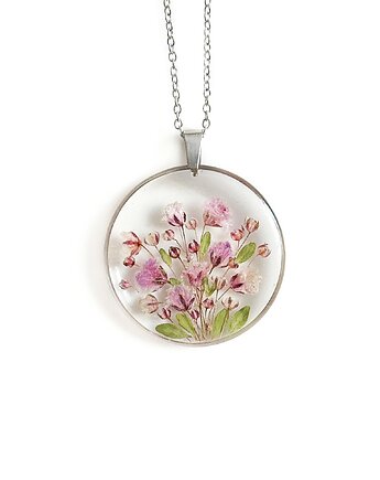 Naszyjnik z kwiatami, prezent dla babci, Colie