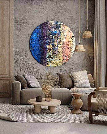 Okrągły obraz - TEXTURED COLOURS - teksturowana dekoracja, art and texture