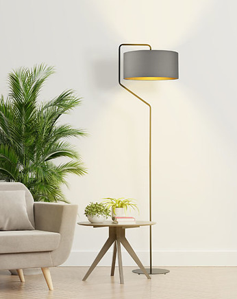 Designerska lampa stojąca do salonu w stylu glamour TESALLIA GOLD, LYSNE