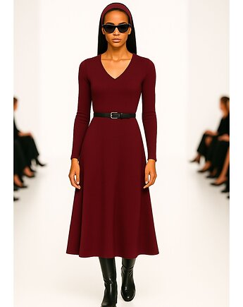 Sukienka burgund YY300041, YULIYA BABICH