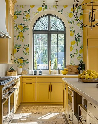 Tapeta - Cytrynowy ogród, Dekoracje PATKA Patrycja Kita