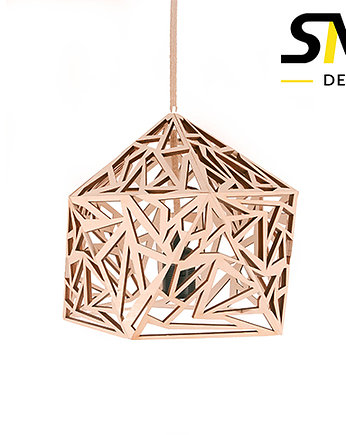 Nowoczesna drewniana lampa skandynawska do salonu, smxdsgn