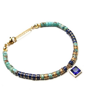 Lapis lazuli i turkus  /bransoletka/ - Szlachetna kolekcja, KiKa pracownia