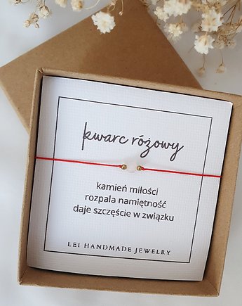 Bransoletka z kwarcem różowym, LEI handmade 