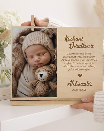 Personalizowana ramka na zdjęcie prezent na Dzień Babci i Dziadka, DESION