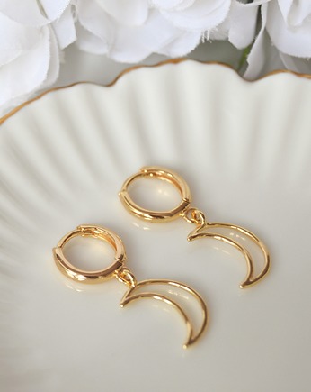 Kolczyki pozłacane Moon, Kamari Jewels