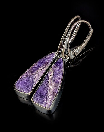 Kolczyki srebrne violet- czaroity, Pracownia Neores