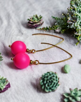 Swarovski neon pearls : neon pink, kaktusia