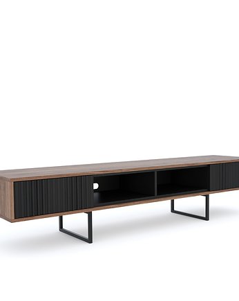 Szafka RTV ABATO Lines  orzech + czarny, B2design