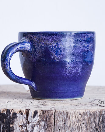 Kubek fioletowy szkliwo krystaliczne, studnia ceramiczna