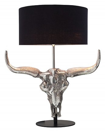 Lampa stołowa Toro rogi czarna chrom 68cm, OKAZJE - Prezent na 50 urodziny