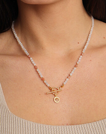 Naszyjnik Kamień Księżycowy i Rodochrozyt Toggle z zawieszką, Bring Biżuteria