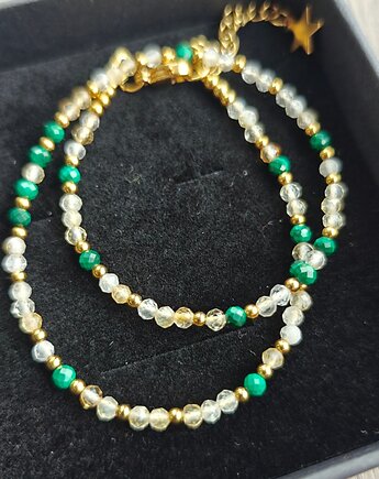 Choker cytryn malachit, NESSING handmade