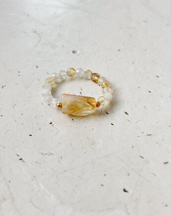 Pierścionek elastyczny Cytryn, Chmolowska Jewellery