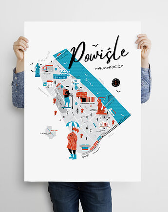 Warszawa Mapa Powiśle plakat 50x70 cm, Cyrografik