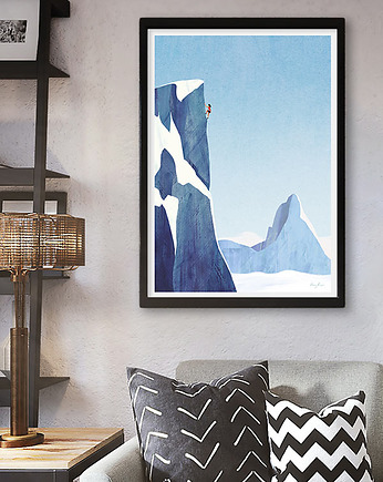 Zimowa wspinaczka górska - plakat 50x70 cm, minimalmill