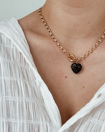 Naszyjnik łańcuszek Agat Czarny, Chmolowska Jewellery
