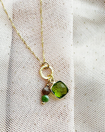 Naszyjnik z kamieniami, peridot i turmalin, Anemon Atelier