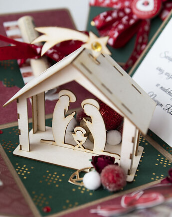 Świąteczne pudełeczko na prezent box na pieniądze, Papiernik