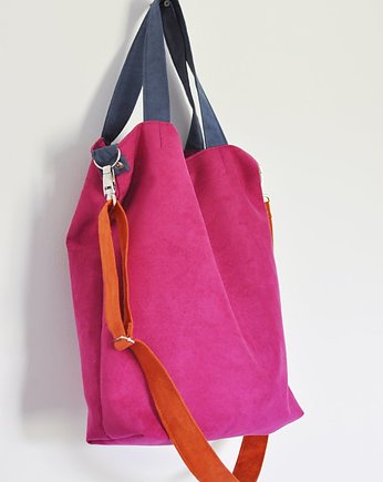 Torba hobo rozm. L - fuksja, kobalt.pomarańcz, PRACOWNIA 166