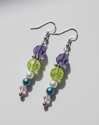 Kolorowe kolczyki sople z koralików, All My Jewelry