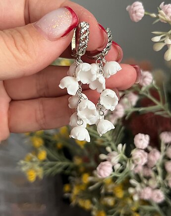 Kolczyki konwalie z gliny polimerowej, MariaPolymer