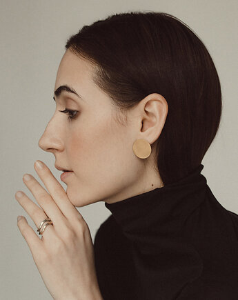 Asymetryczne kolczyki srebrne Ring, Marta jewelry