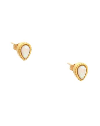 Kolczyki vintage łezka z opalitem, Kulka Bransoletki