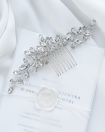 Kryształowy grzebień ślubny - silver sparkle, PiLLow Design