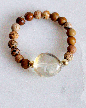 Pierścionek elastyczny Jaspis, Chmolowska Jewellery