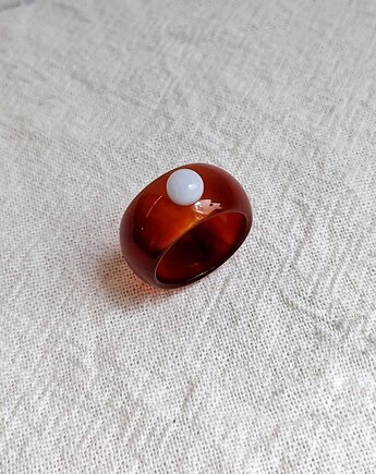 Masywny Pierścionek z Kamieniem Naturalnym Chunky Jelly Ring 1, Nebula7