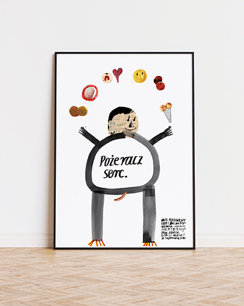 Plakat POŻERACZ SERC grafika lody erotyczna ilustracja, BEATNIK illustration