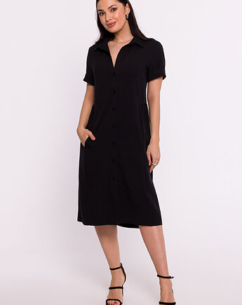 Sukienka koszulowa - czarna(B-282), Be