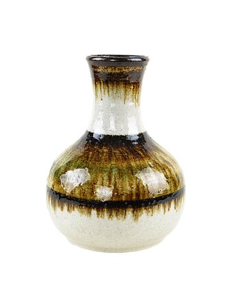 Wazon ceramiczny ze szkliwem spływającym, Niemcy, lata 70., Przetwory design