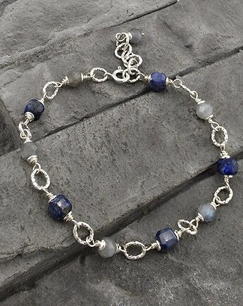 Bransoletka lapis lazuli i labradoryt, RayOfArt