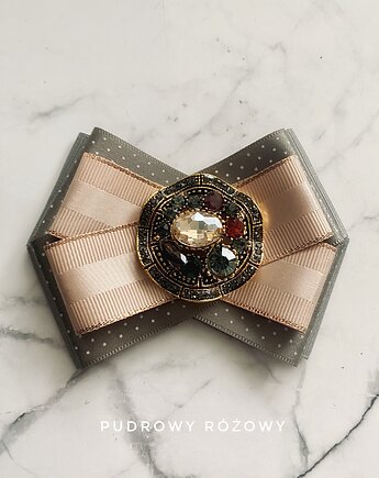 Brosza ze stylowym szampańskim kryształem, Pudrowy Różowy