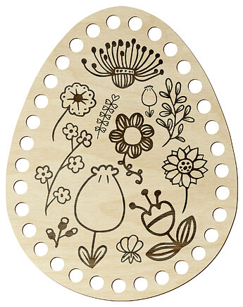 Denko Drewniane Baza Spód do Szydełkowania Dekoracja Wielkanocna 20cm Jajko, smxdsgn