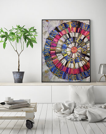 Mandala granatowa - plakat B2, Katarzyna Radzka