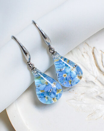 Kolczyki z niezapominajkami, nature gift