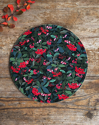Podkładka pod talerz- Red berries- Zimowe krzewy- Ilustracja, BOSKE