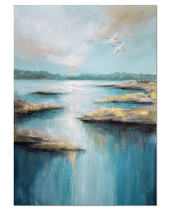 Żurawie nowoczesny pejzaż obraz ręcznie malowany /2/, Galeriai