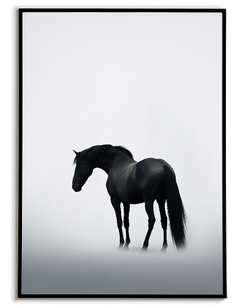 Plakat, obraz z Koniem we mgle. Grafika autorska do ramki, Bajkowe Obrazki