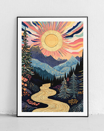 Plakat Kolorowy świat gór, Harvest Maison