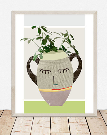 Plakat z wazonem, motywy roślinne, Dekorando